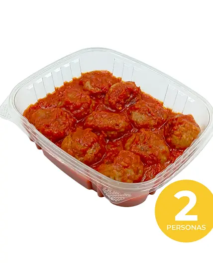 Albóndigas de res en salsa marinara - sirve 2, 10 albóndigas