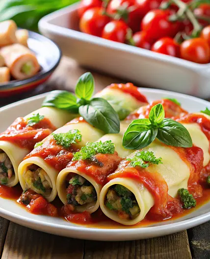 Cannelloni mit Auberginen- und Paprikafüllung