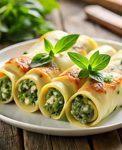 Cannelloni mit Spinat-"Ricotta"-Füllung