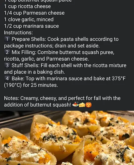 Butternut Squash Stuffed Shells