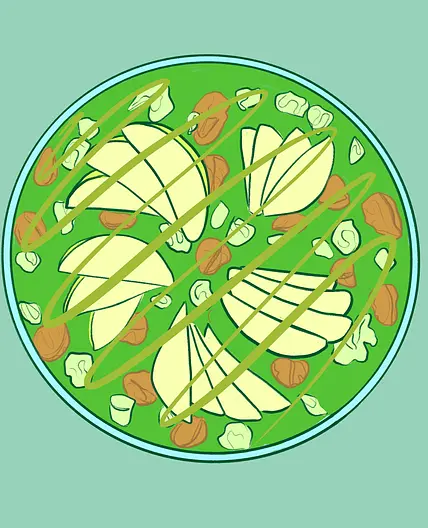 Salad with gorgonzola cheese and pears
