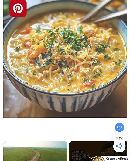 Crack chicken noodle soup