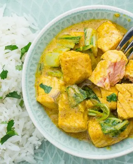 Zalm curry met paksoi