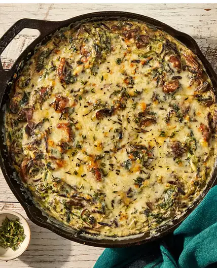 Skillet Spinach, Mushroom & Wild Rice Casserole