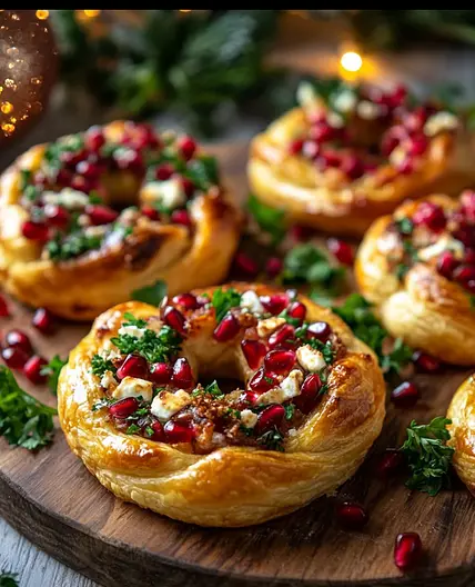 Christmas puff pastry wreath