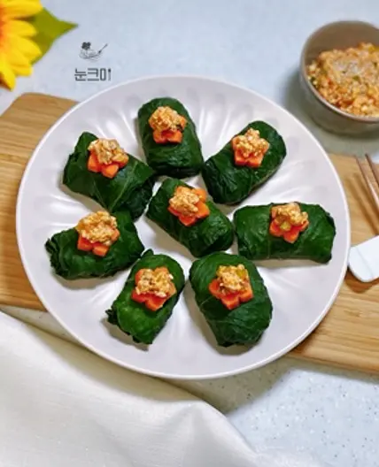 맛도 모양도 예쁜 호박잎쌈밥 & 두부강된장 만드는 법