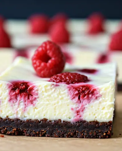 White Chocolate Raspberry Cheesecake Bars