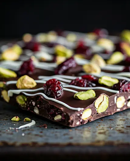 Cranberry Pistachio Chocolate Bark