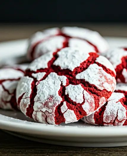 Red Velvet Crinkle Cookies
