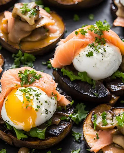 Poached Egg and Salmon Stack