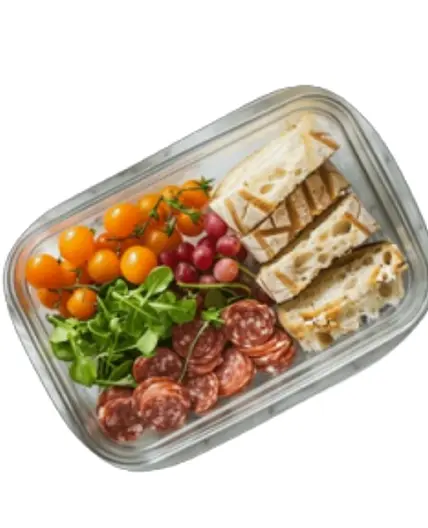 Lunchbox z bułką z salami