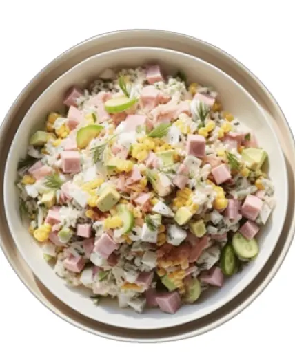 Sałatka ryżowa z szynką