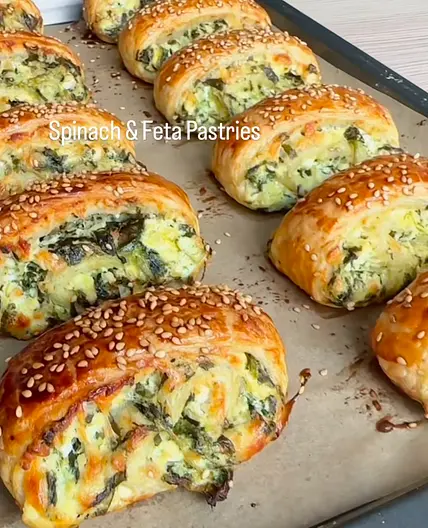 Spinach and feta pastries
