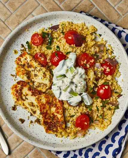 Lemony Halloumi And Veg Bulgur