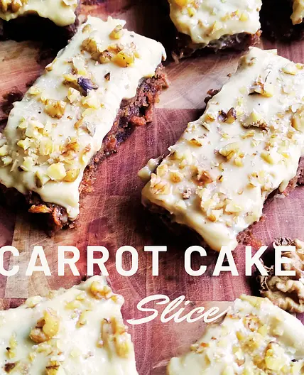 Carrot Cake Slice w Cashew Cream
