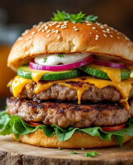Ultra High-Protein Beef & Flax Bison Burgers
