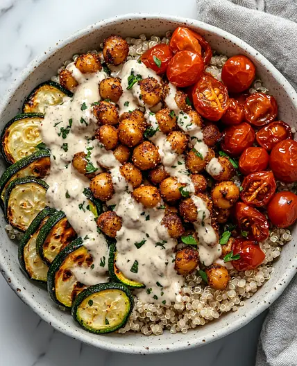 Roasted Chickpea and Veggie Bowl