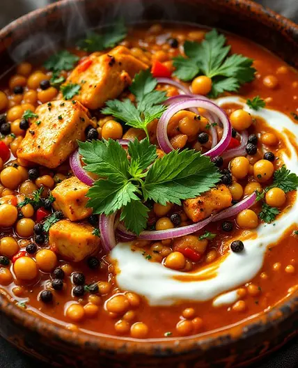High-Protein Tellicherry Chicken & Lentil Curry