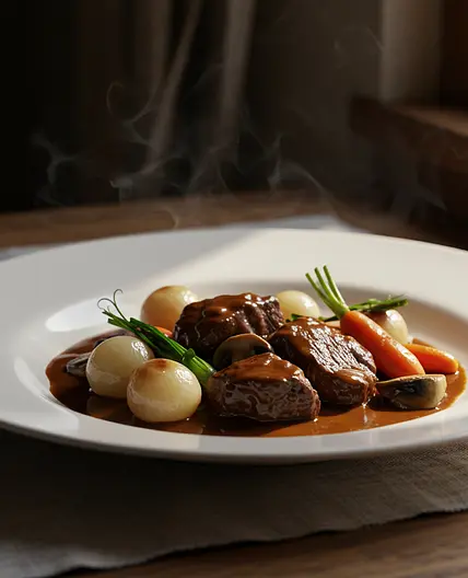 Recette du Bœuf Bourguignon (sans vin)