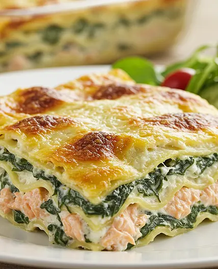 Lasagnes au saumon et aux épinards