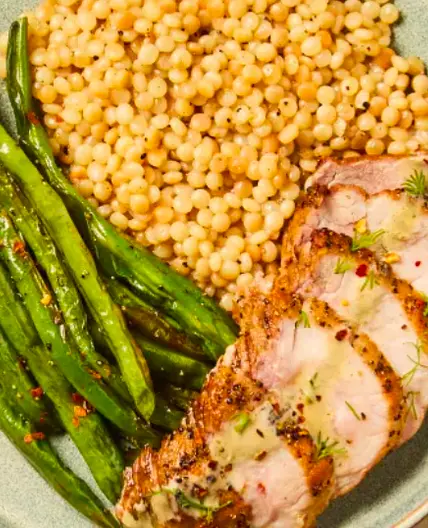 Creamy Dill Pork Filet (meal w/ Couscous and Green Beans)