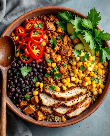 High-Protein Chipotle Lentil Burrito Bowls