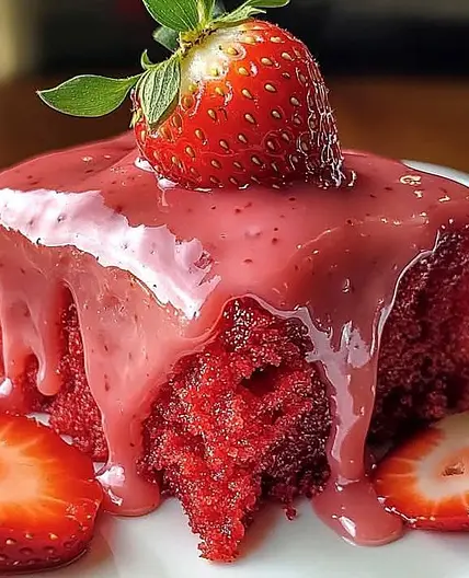 Delicious Glazed Strawberry Cake