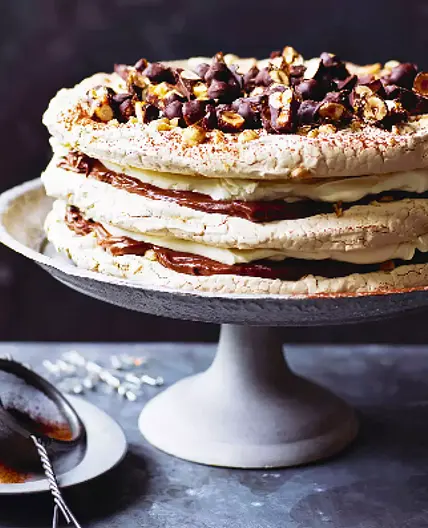 Hazelnut, coffee and chocolate meringue