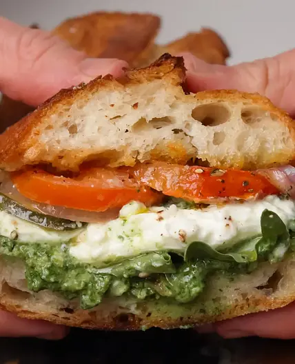 Kurt's Roasted Veggies & Burrata Sandwich