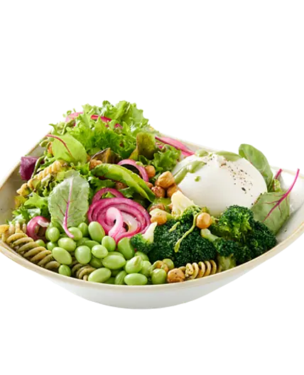 Burrata Pasta Salad mit Basilikum-Pesto