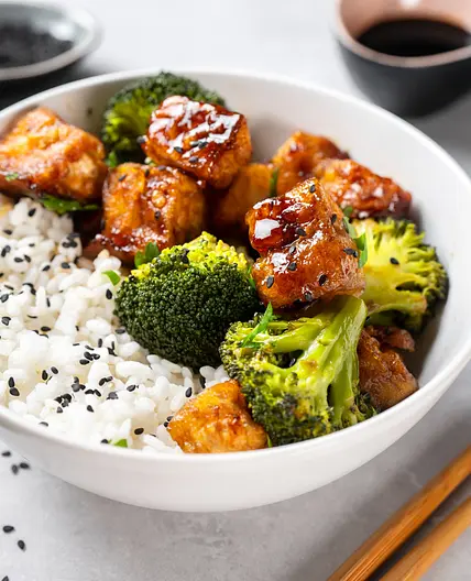 Sticky Tofu & Broccoli Stir Fry Bowl