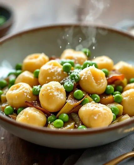 High-Protein Gnocchi with Leeks and Peas