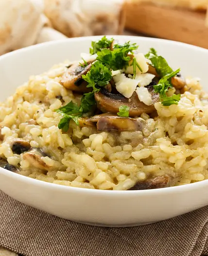 Creamy Mushroom Risotto (Fully Vegetarian)