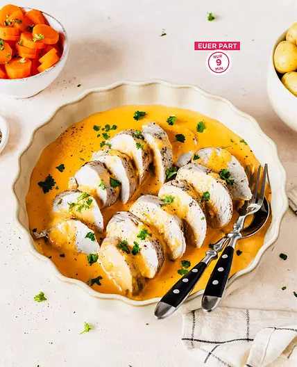 Schweinefilet mit Curry-Sahne-Soße