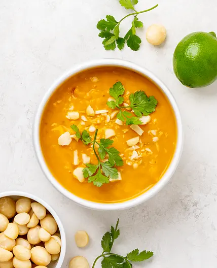 Turmeric roasted sweet potato soup