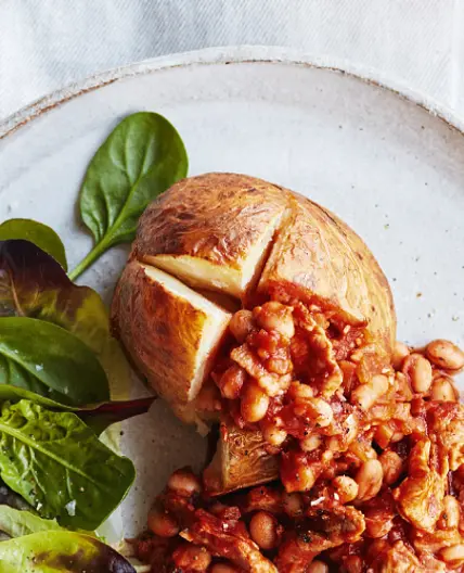 Jacket Potato with pork & BBQ beans