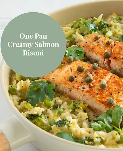 One Pan Creamy Salmon Risoni