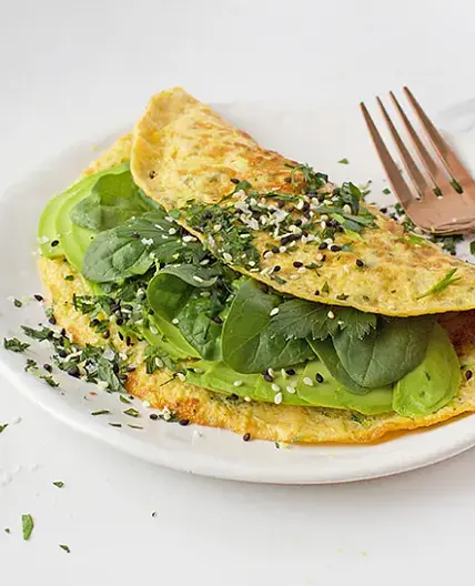 Omelette with Greens & Avocado