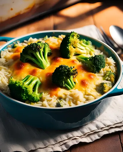 Cazuela vegana de brócoli y arroz