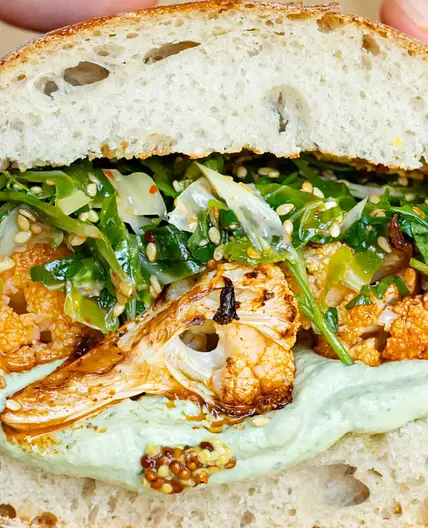 Spiced Cauliflower Sandwich with Herby Whipped Tofu