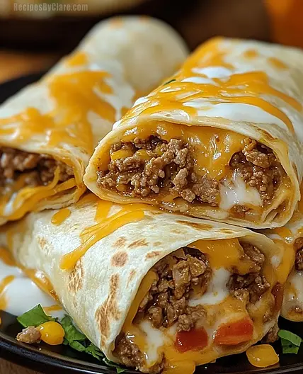 Cheesy Beef Burritos