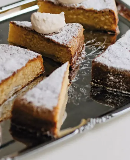 PEAR & POLENTA CAKE WITH EARL GREY CREAM