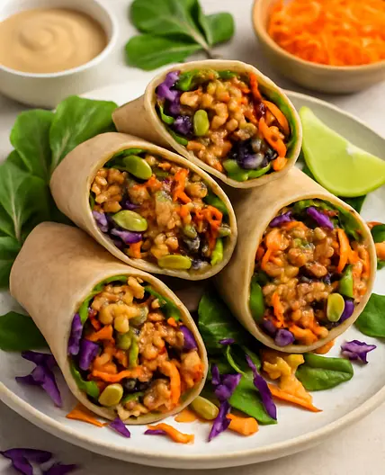 High-Protein Peanut Chicken Mince Wraps