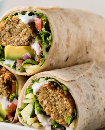 Falafel/halloumi wrap