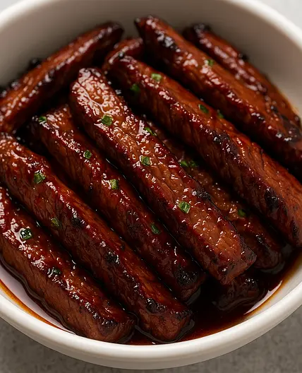Air Fryer Honey Glazed Steak Strips 🍯🥩