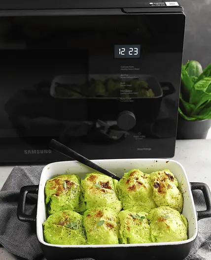 Involtini di verza con patate, formaggio e maggiorana