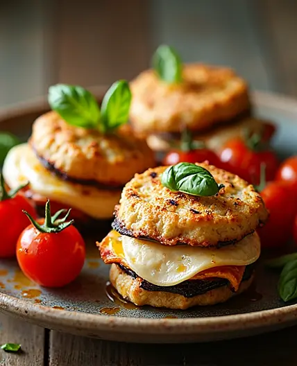 High-Protein Eggplant Valdostana with Stuffed Cherry Tomatoes