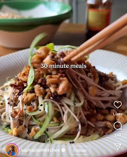 Cold sobu tofu salad with cucumber