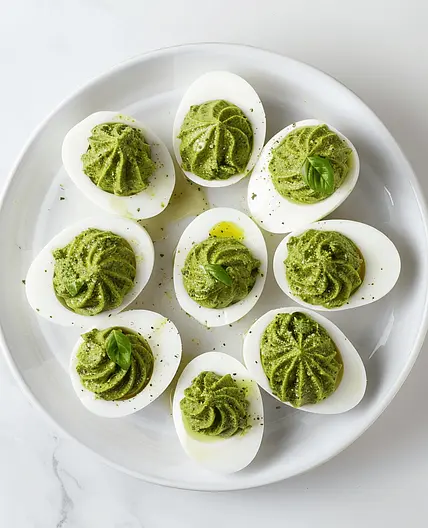 Deviled Eggs with Herb Pesto