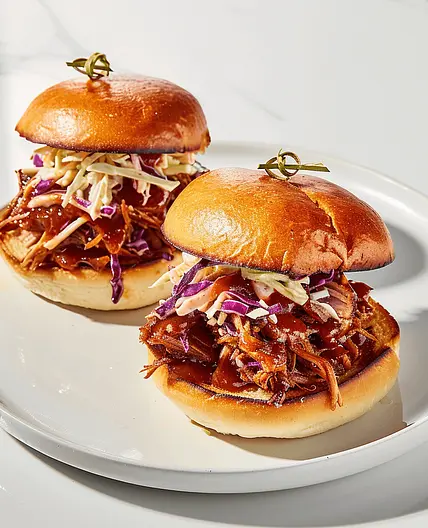 Bourbon Peach BBQ Pulled Pork Sliders